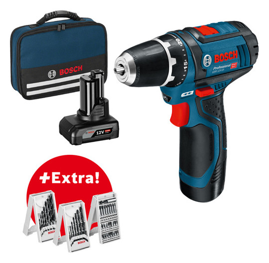 Bosch GSR 12V-15 Akku-Bohrschrauber Professional Set in Tasche 1x 2,0/4,0Ah Bosch GSR 12V-15 Akku-Bohrschrauber Professional Set in Tasche 1x 2,0/4,0Ah
